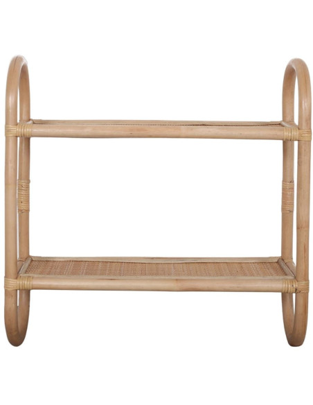 Étagère murale rotin naturel 2 niveaux 60x22x61 cm Elarvane  - 2