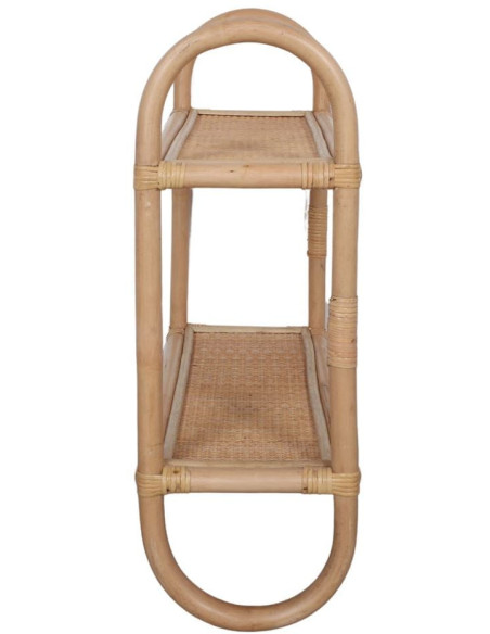 Étagère murale rotin naturel 2 niveaux 60x22x61 cm Elarvane  - 3