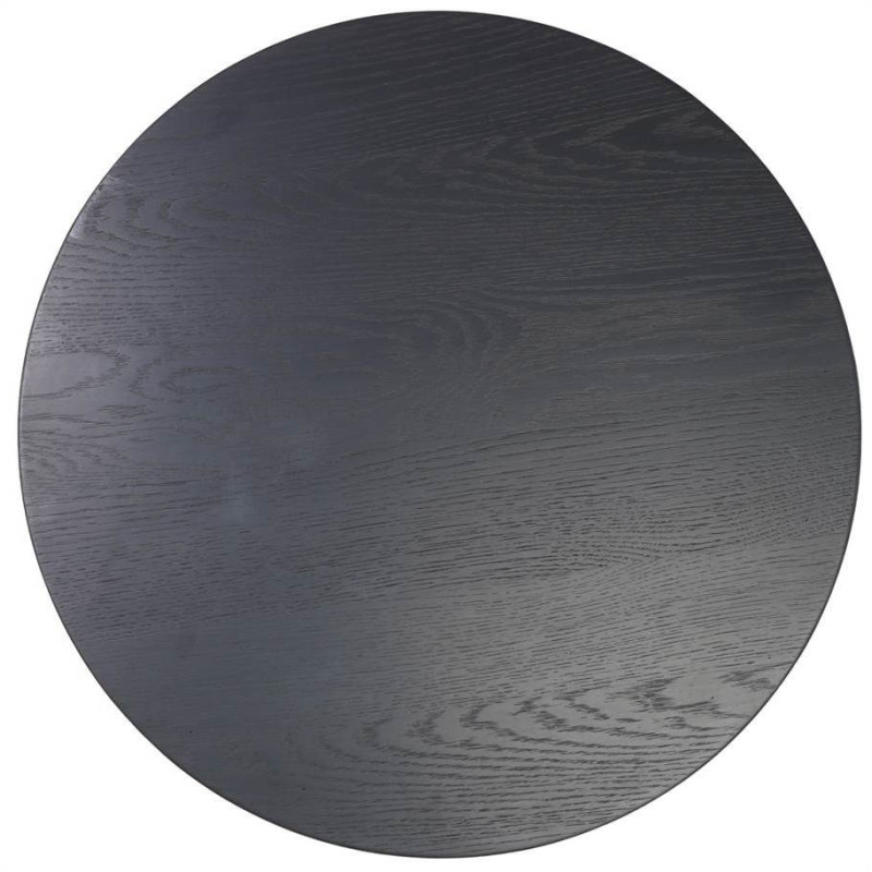 Table basse ronde bois recyclé plateau noir Ø60x46 cm Tavonira  - 4