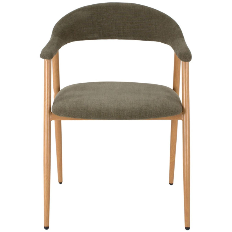 Chaise tissu vert avec accoudoirs 57x56x75 cm Nervelia  - 2