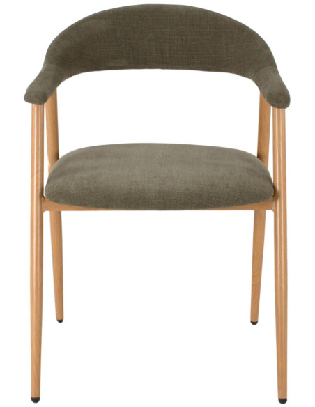 Chaise tissu vert avec accoudoirs 57x56x75 cm Nervelia  - 2