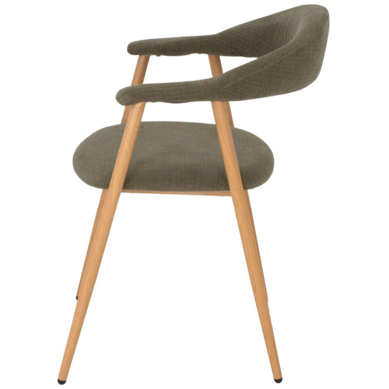 Chaise tissu vert avec accoudoirs 57x56x75 cm Nervelia  - 3