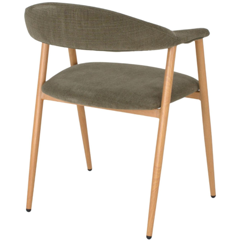 Chaise tissu vert avec accoudoirs 57x56x75 cm Nervelia  - 4