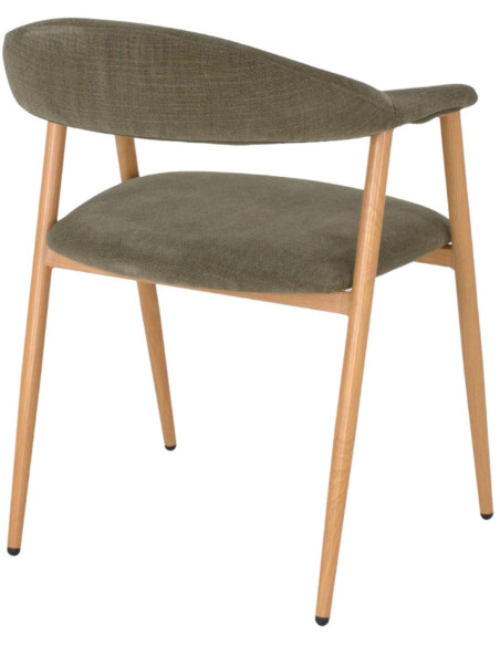 Chaise tissu vert avec accoudoirs 57x56x75 cm Nervelia  - 4