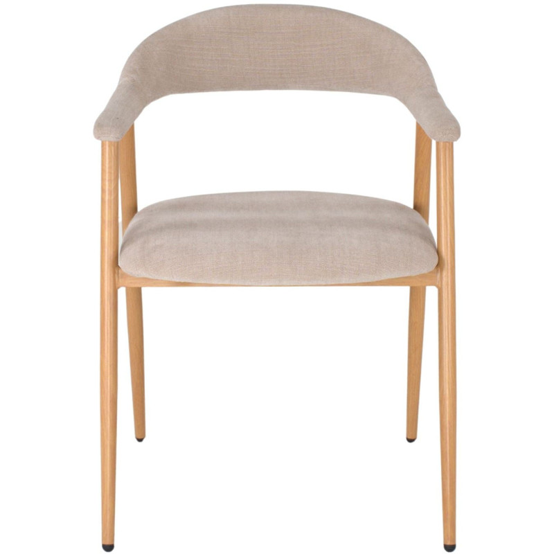 Chaise tissu beige ivoire avec accoudoirs 57x56x75 cm Nervelia  - 2