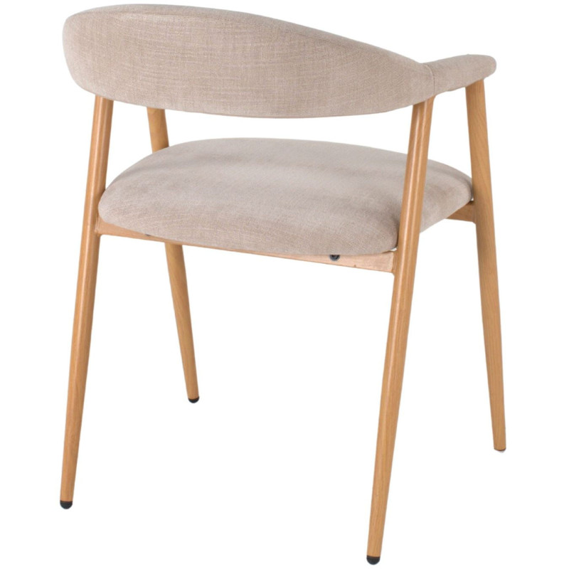 Chaise tissu beige ivoire avec accoudoirs 57x56x75 cm Nervelia  - 4