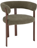 Chaise tissu vert olive avec accoudoirs 60x54x80 cm Esmoria