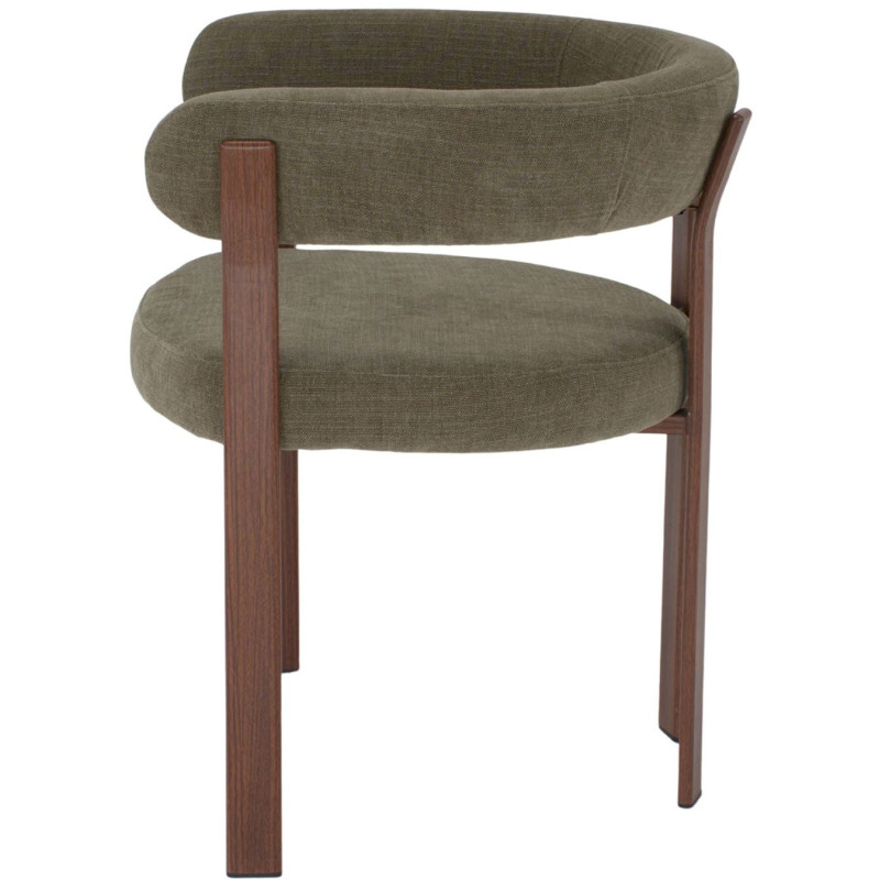 Chaise tissu vert olive avec accoudoirs 60x54x80 cm Esmoria  - 3