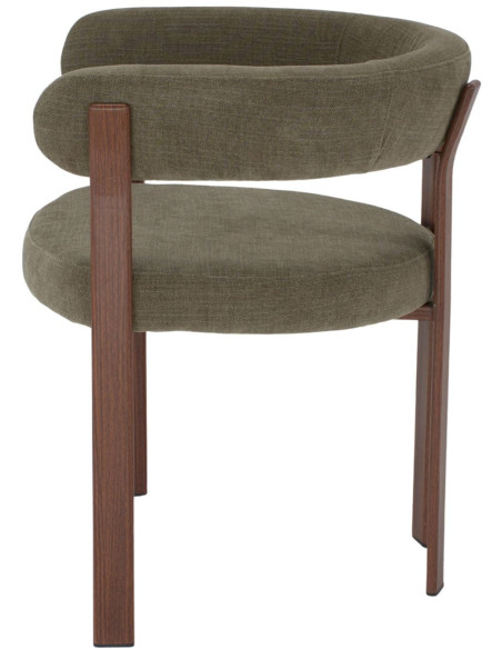 Chaise tissu vert olive avec accoudoirs 60x54x80 cm Esmoria  - 3