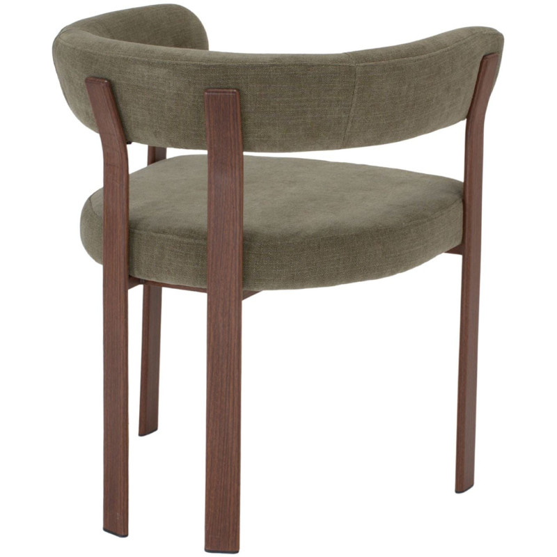 Chaise tissu vert olive avec accoudoirs 60x54x80 cm Esmoria  - 4