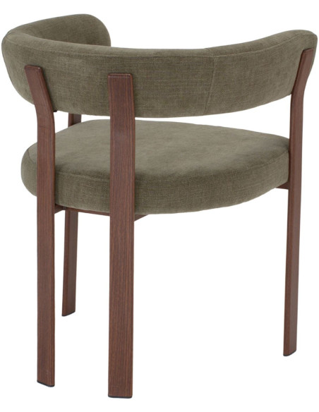 Chaise tissu vert olive avec accoudoirs 60x54x80 cm Esmoria  - 4