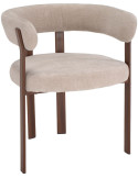 Chaise tissu beige avec accoudoirs 60x54x80 cm Esmoria