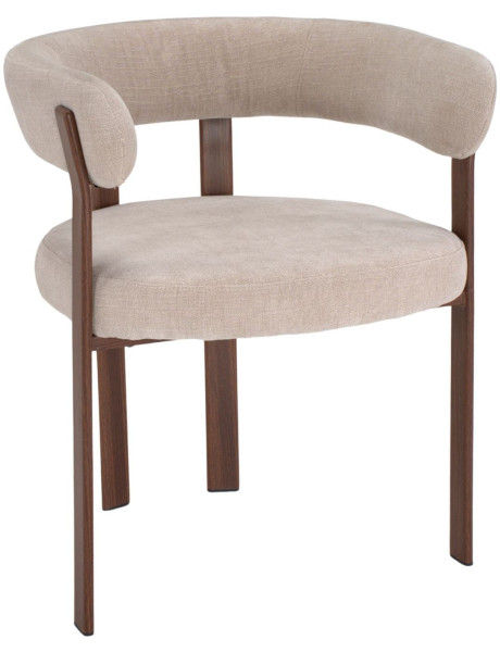 Chaise tissu beige avec accoudoirs 60x54x80 cm Esmoria  - 1