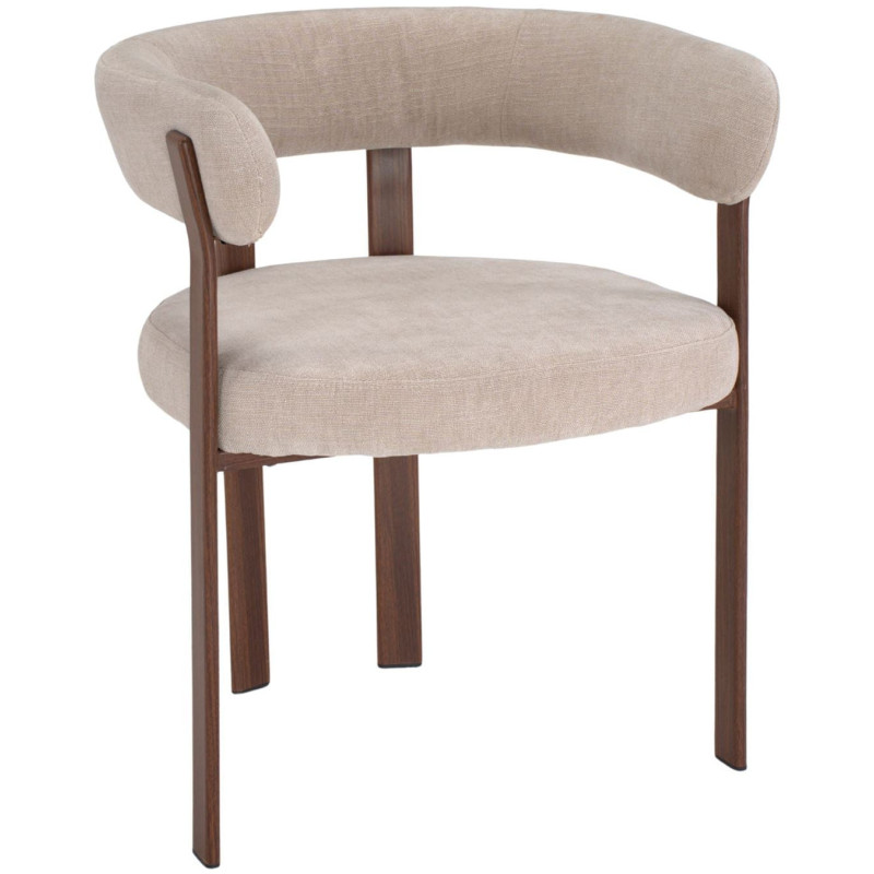 Chaise tissu beige avec accoudoirs 60x54x80 cm Esmoria  - 1