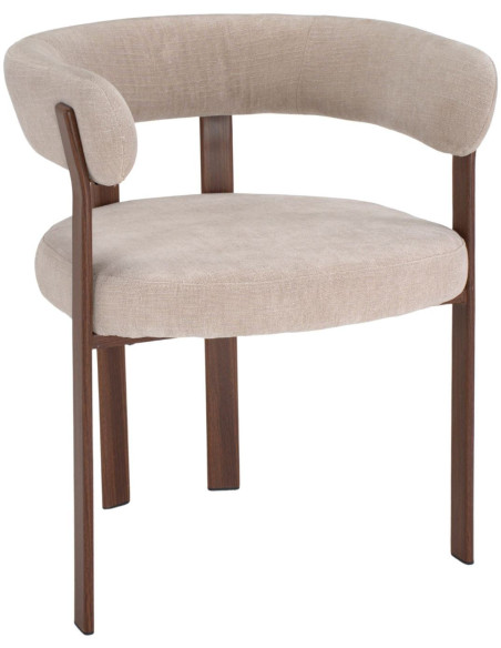Chaise tissu beige avec accoudoirs 60x54x80 cm Esmoria  - 1