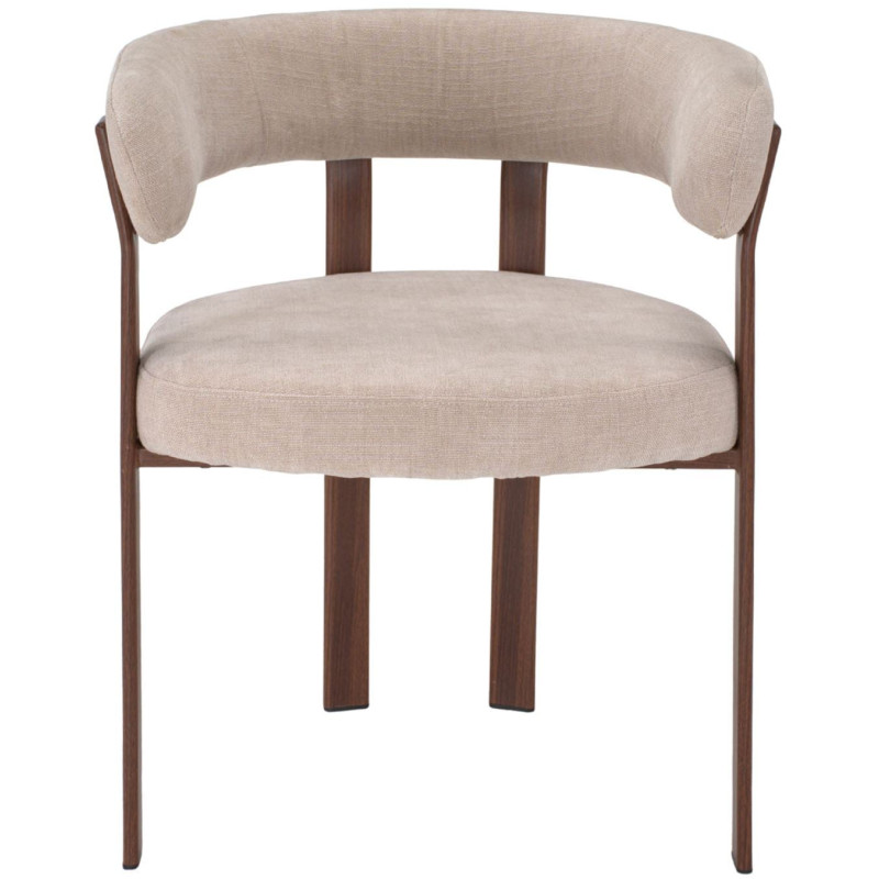 Chaise tissu beige avec accoudoirs 60x54x80 cm Esmoria  - 2