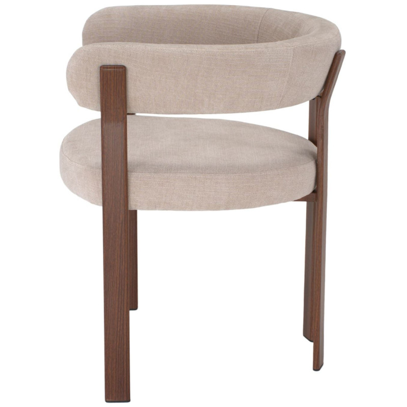 Chaise tissu beige avec accoudoirs 60x54x80 cm Esmoria  - 3