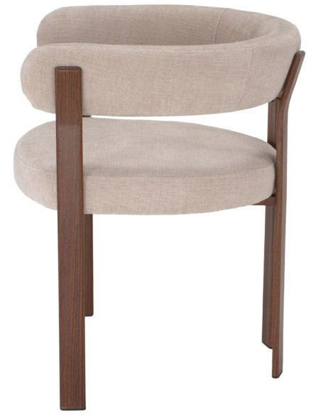 Chaise tissu beige avec accoudoirs 60x54x80 cm Esmoria  - 3