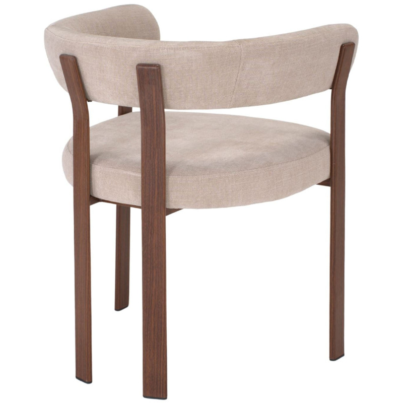 Chaise tissu beige avec accoudoirs 60x54x80 cm Esmoria  - 4