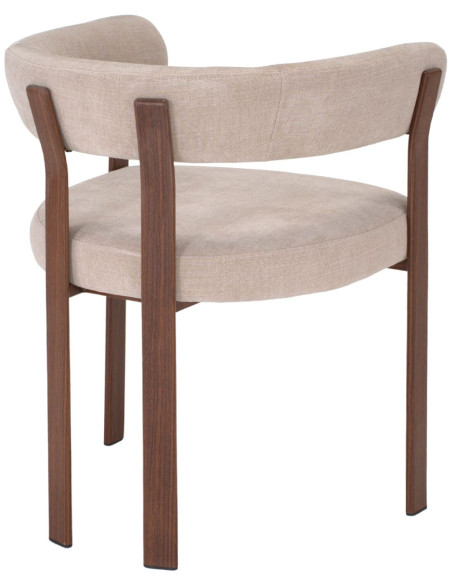 Chaise tissu beige avec accoudoirs 60x54x80 cm Esmoria  - 4