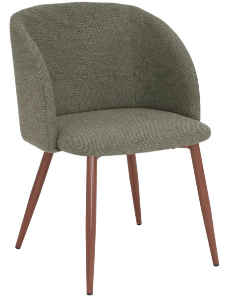 Chaise de salle à manger tissu vert olive 55x58x80 cm Soriande  - 1