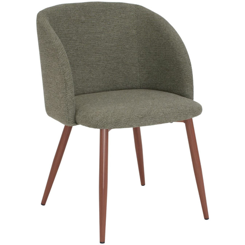 Chaise de salle à manger tissu vert olive 55x58x80 cm Soriande  - 1