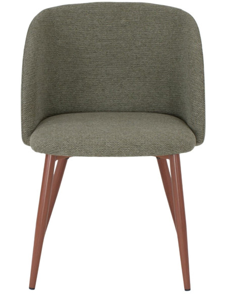 Chaise de salle à manger tissu vert olive 55x58x80 cm Soriande  - 2