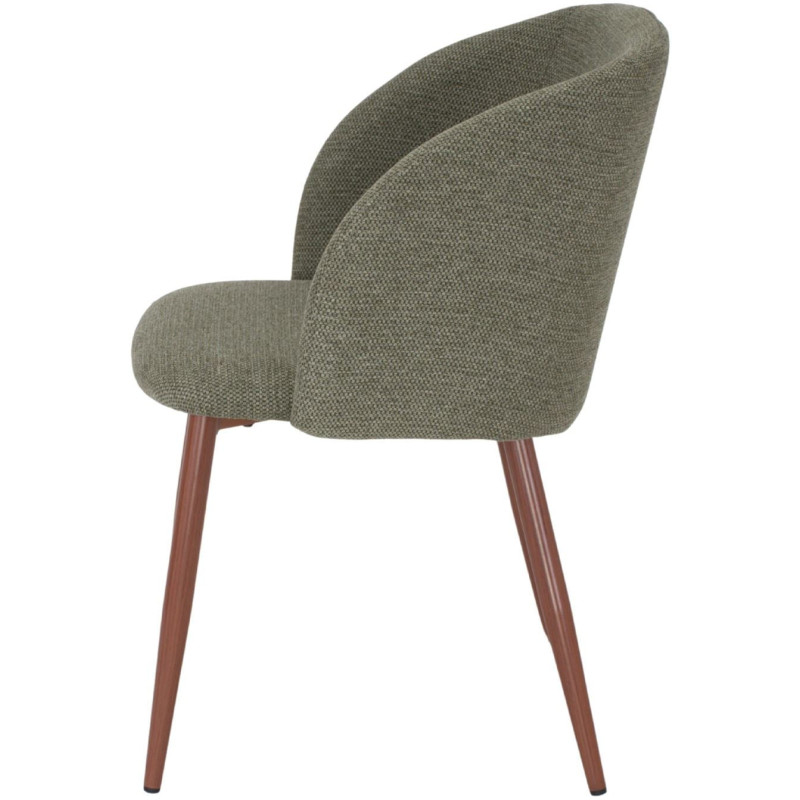 Chaise de salle à manger tissu vert olive 55x58x80 cm Soriande  - 3