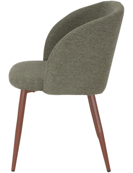 Chaise de salle à manger tissu vert olive 55x58x80 cm Soriande  - 3