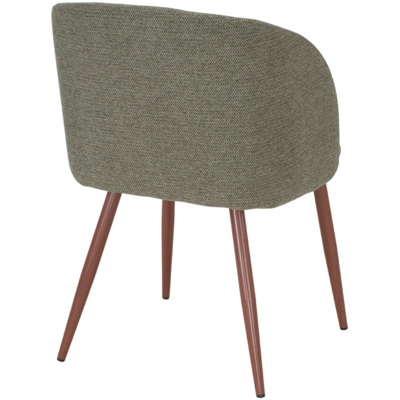 Chaise de salle à manger tissu vert olive 55x58x80 cm Soriande  - 4