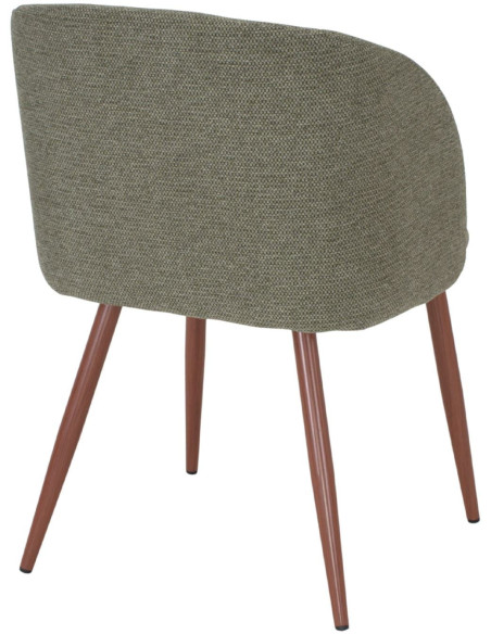 Chaise de salle à manger tissu vert olive 55x58x80 cm Soriande  - 4