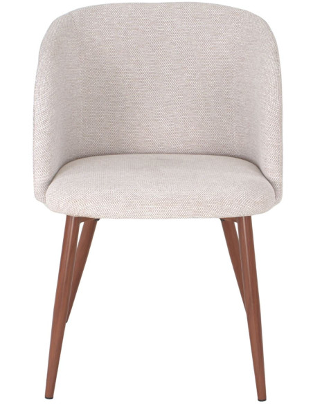 Chaise salle à manger tissu beige 55x58x80 cm Soriande  - 2