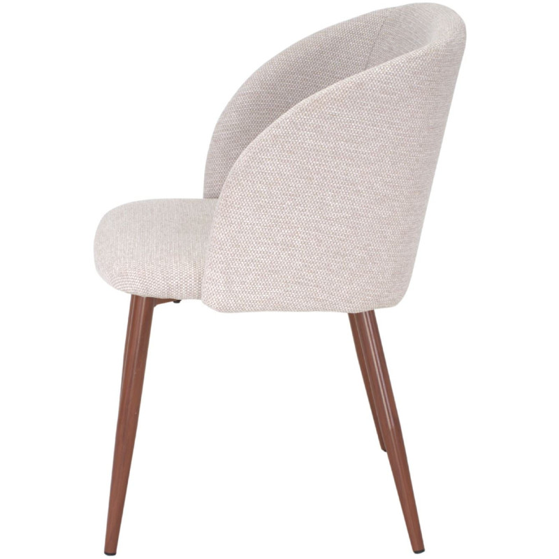 Chaise salle à manger tissu beige 55x58x80 cm Soriande  - 3