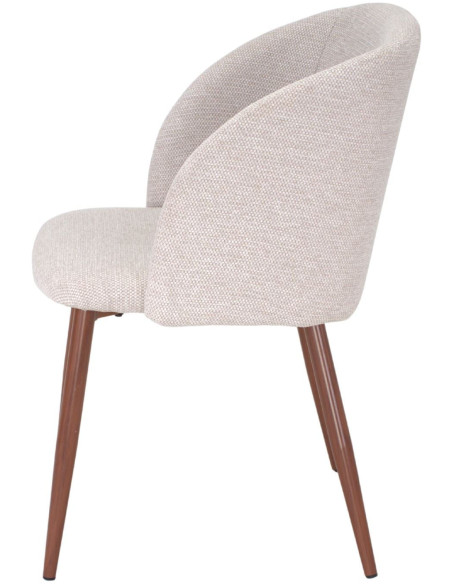 Chaise salle à manger tissu beige 55x58x80 cm Soriande  - 3