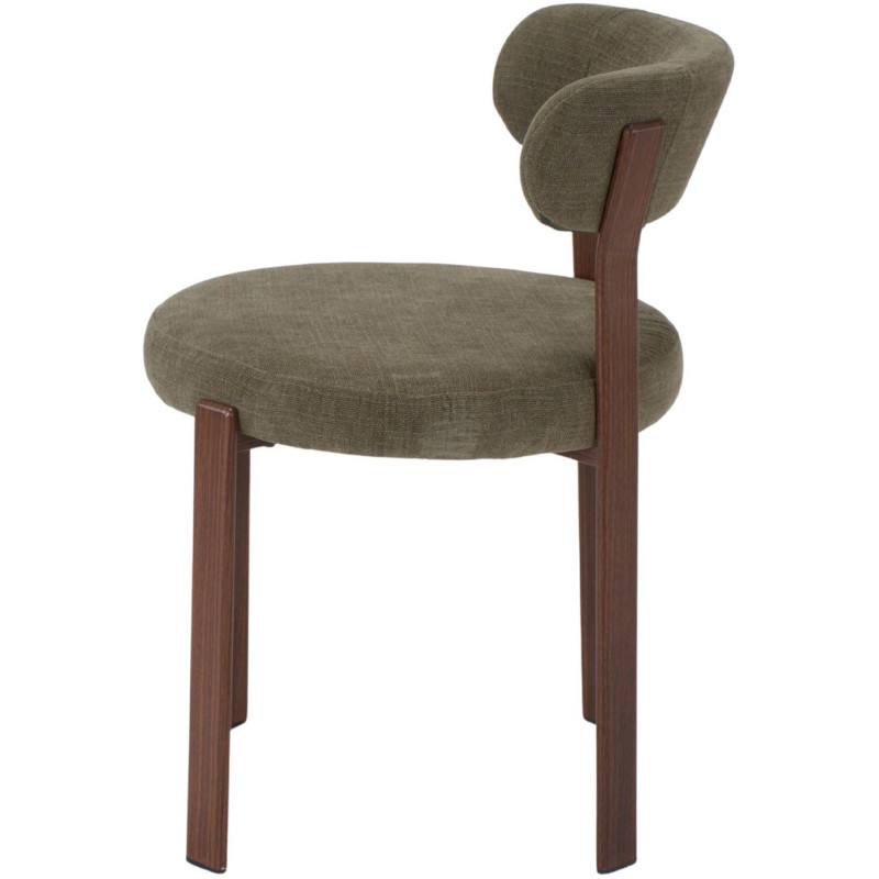Chaise tissu vert olive dossier arrondi 54x50x74 cm Veymora  - 3