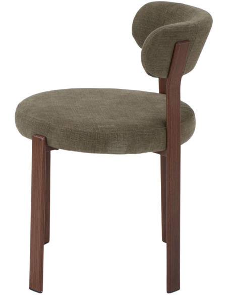 Chaise tissu vert olive dossier arrondi 54x50x74 cm Veymora  - 3