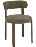 Chaise tissu vert olive dossier arrondi 54x50x74 cm Veymora