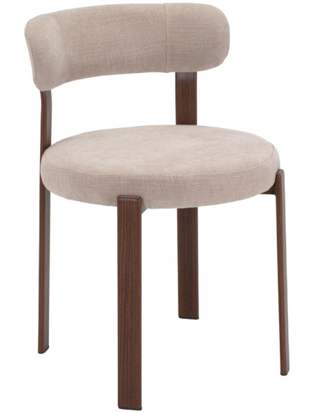 Chaise tissu beige 54x50x74 cm Veymora  - 1