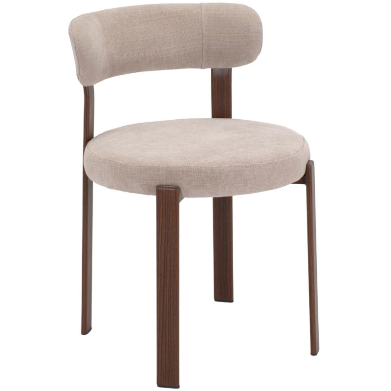 Chaise tissu beige 54x50x74 cm Veymora  - 1
