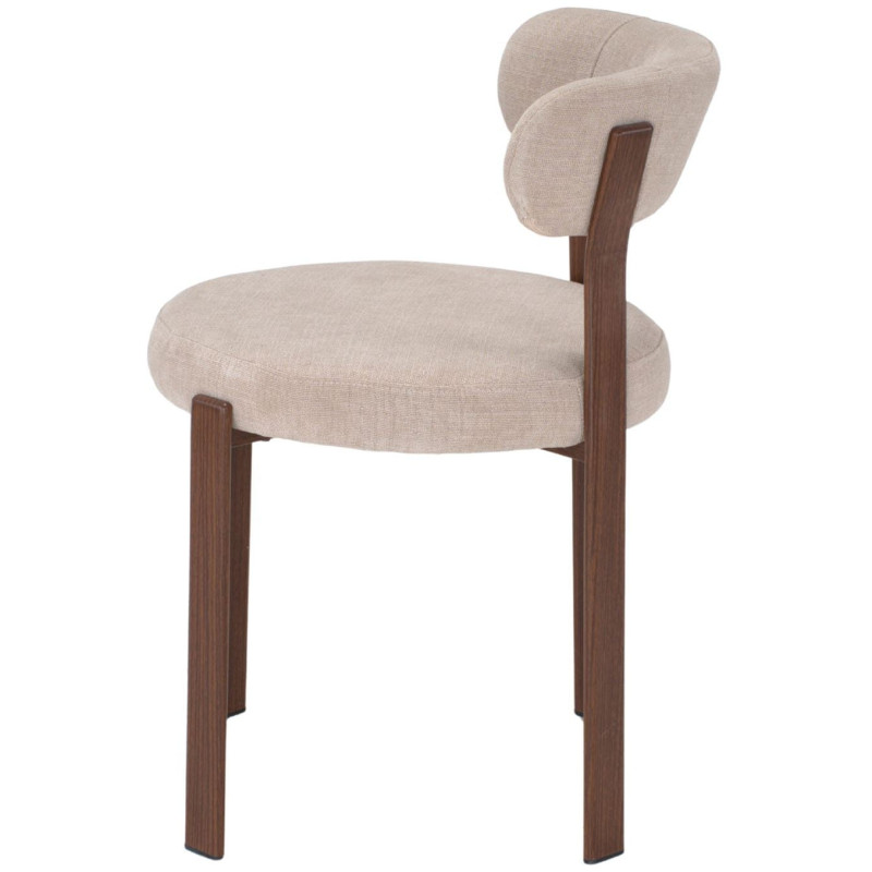 Chaise tissu beige 54x50x74 cm Veymora  - 3