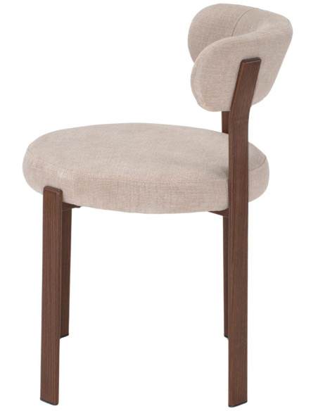 Chaise tissu beige 54x50x74 cm Veymora  - 3