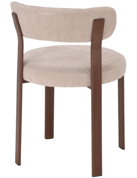 Chaise tissu beige 54x50x74 cm Veymora  - 4