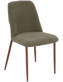 Chaise salle à manger tissu vert olive dossier haut 61x49x87 cm Lioranne