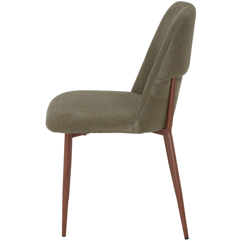 Chaise salle à manger tissu vert olive dossier haut 61x49x87 cm Lioranne  - 3