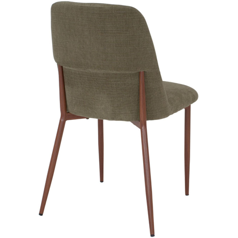 Chaise salle à manger tissu vert olive dossier haut 61x49x87 cm Lioranne  - 4