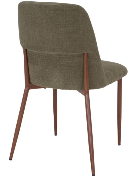 Chaise salle à manger tissu vert olive dossier haut 61x49x87 cm Lioranne  - 4