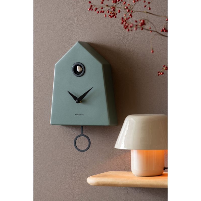 Horloge coucou murale vert jungle 21,5x7,4x35,5 cm Grafico Cuckoo Karlsson - 2
