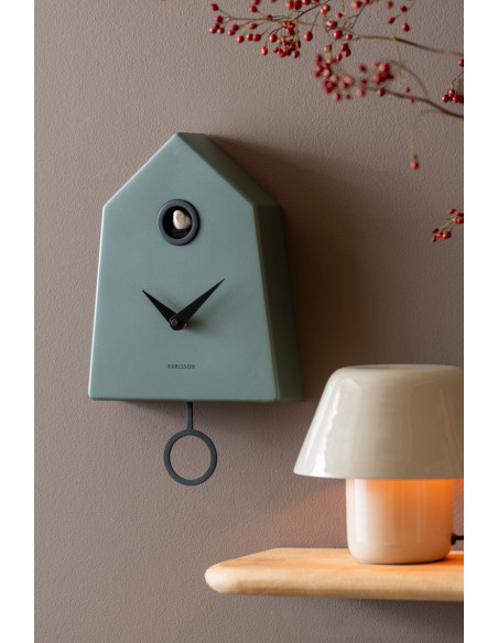 Horloge coucou murale vert jungle 21,5x7,4x35,5 cm Grafico Cuckoo Karlsson - 2