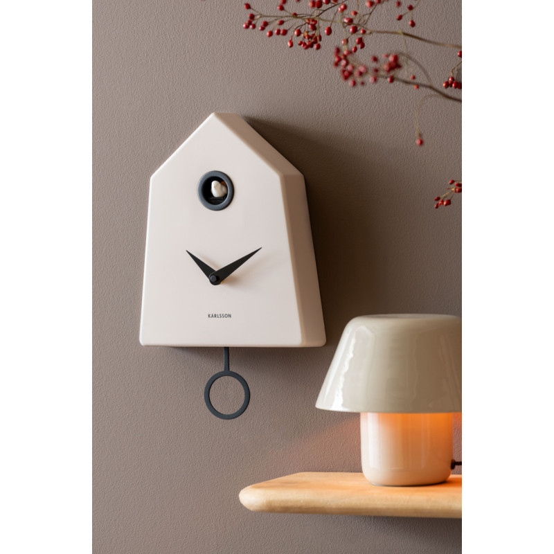 Horloge coucou murale gris chaud 21,5x7,4x35,5 cm Grafico Cuckoo  - 2