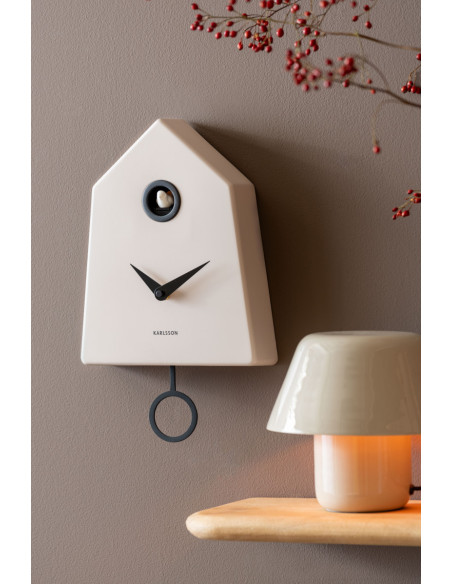 Horloge coucou murale gris chaud 21,5x7,4x35,5 cm Grafico Cuckoo  - 2